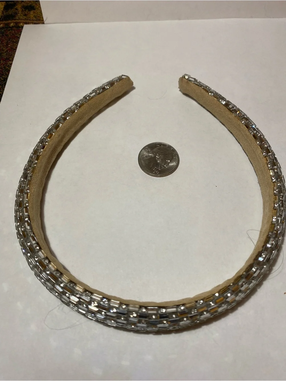 Rhinestone Crystal Padded Headband in Silver